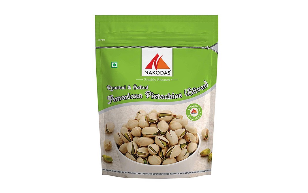 Nakodas Roasted & Salted American Pistachios (Silver)   Pack  60 grams